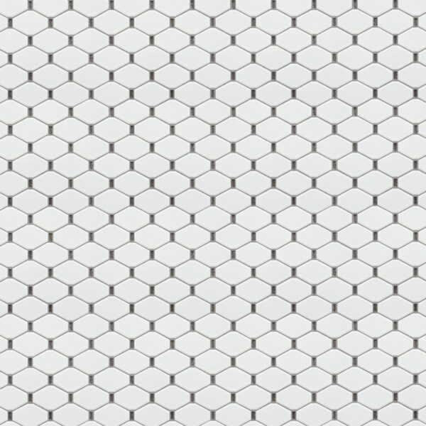 Altair MYGM02-WB Badajoz 11 1/2 Inch x 10 7/8 Inch Honeycomb Glass Mosaic Wall Tile, White and Black