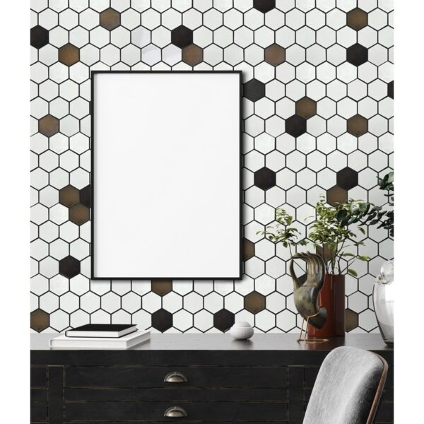 Altair MYLS04-WH-WH Lugo 12 Inch x 10 3/8 Inch Lava Stone Mosaic Floor and Wall Tile - 9 Pieces, White