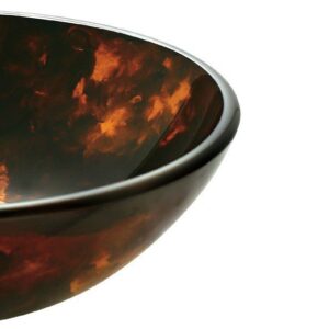 Brown and Gold Fusion Glass Vessel Bathroom Sink Vigo VG07004