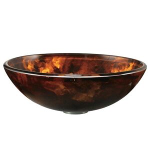 Brown and Gold Fusion Glass Vessel Bathroom Sink Vigo VG07004