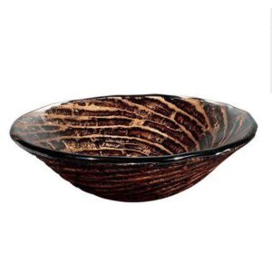 Vigo Vessel Sink Glass Chocolate Caramel Swirl