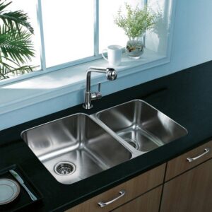 Vigo VG3221L 32-inch Undermount Stainless Steel 18 Gauge Double Bowl Kitchen Sink