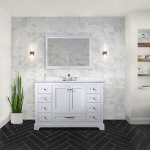 Dukes 48 in. W x 22 in. D White Single Bath Vanity and Cultured Marble Top