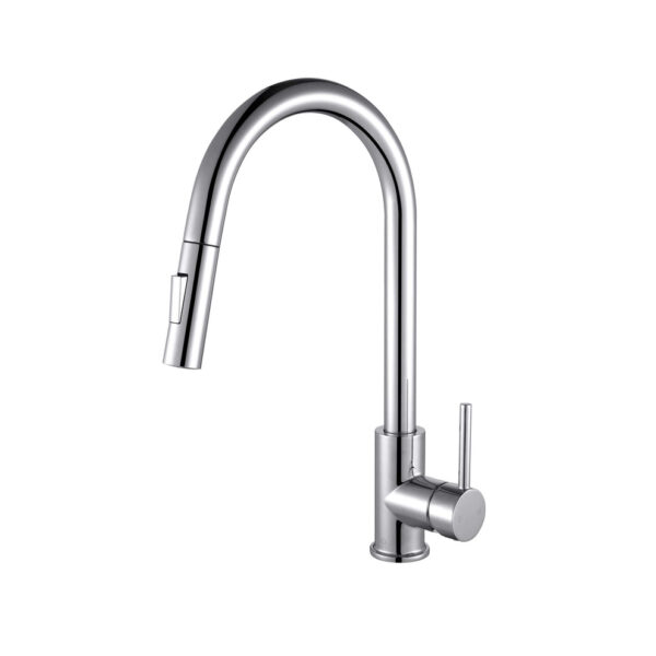 Olivi Brass Single-Handle Pull-Down Spray Kitchen Faucet in Brushed Nickel