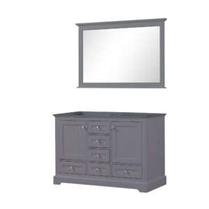 Dukes 48 in. W x 22 in. D Dark Grey Double Bath Vanity and 46 in. Mirror