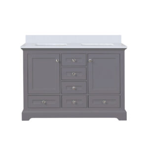 Dukes 48 in. W x 22 in. D Dark Grey Double Bath Vanity and Cultured Marble Top