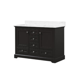 Dukes 48 in. W x 22 in. D Espresso Double Bath Vanity and Carrara Marble Top