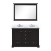 Dukes 48 in. W x 22 in. D Espresso Double Bath Vanity, Cultured Marble Top, Faucet Set, and 46 in. Mirror