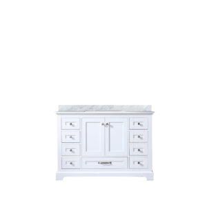 Dukes 48 in. W x 22 in. D White Single Bath Vanity and Carrara Marble Top