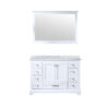 Dukes 48 in. W x 22 in. D White Single Bath Vanity, Carrara Marble Top, and 46 in. Mirror