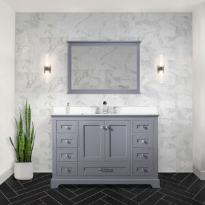 Dukes 48 in. W x 22 in. D Dark Grey Double Bath Vanity and Cultured Marble Top