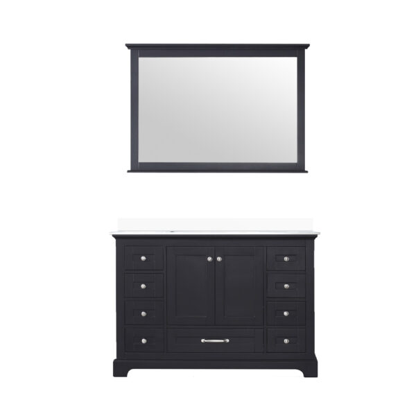 Dukes 48 in. W x 22 in. D Espresso Single Bath Vanity, Cultured Marble Top, and 46 in. Mirror