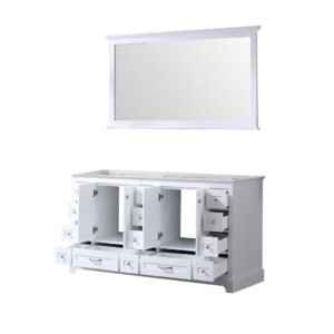 Dukes 60 in. W x 22 in. D White Double Bath Vanity and 58 in. Mirror