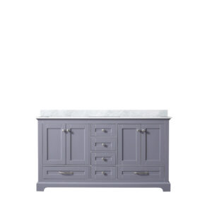 Dukes 60 in. W x 22 in. D Dark Grey Double Bath Vanity and Carrara Marble Top