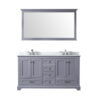 Dukes 60 in. W x 22 in. D Dark Grey Double Bath Vanity, Cultured Marble Top, Faucet Set, and 58 in. Mirror