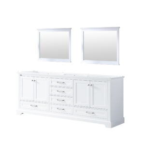 Dukes 80 in. W x 22 in. D White Double Bath Vanity and 30 in. Mirrors