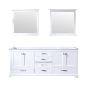 Dukes 80 in. W x 22 in. D White Double Bath Vanity and 30 in. Mirrors