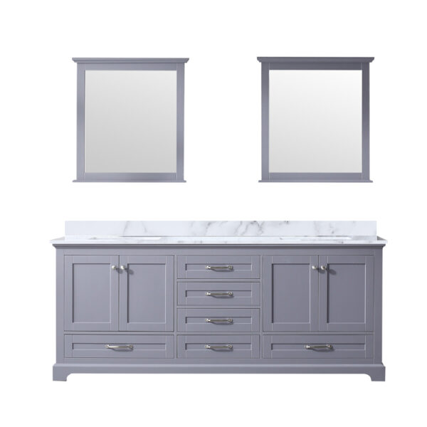 Dukes 80 in. W x 22 in. D Dark Grey Double Bath Vanity and Carrara Marble Top