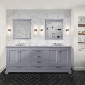 Dukes 80 in. W x 22 in. D Dark Grey Double Bath Vanity and 30 in. Mirrors