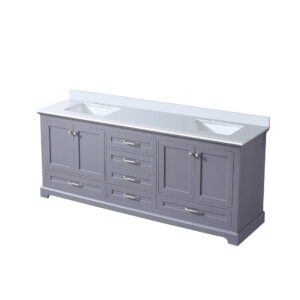 Dukes 80 in. W x 22 in. D Dark Grey Double Bath Vanity and Cultured Marble Top