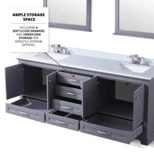 Dukes 80 in. W x 22 in. D Dark Grey Double Bath Vanity and Cultured Marble Top