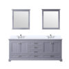 Dukes 80 in. W x 22 in. D Dark Grey Double Bath Vanity, Cultured Marble Top, Faucet Set, and 30 in. Mirrors