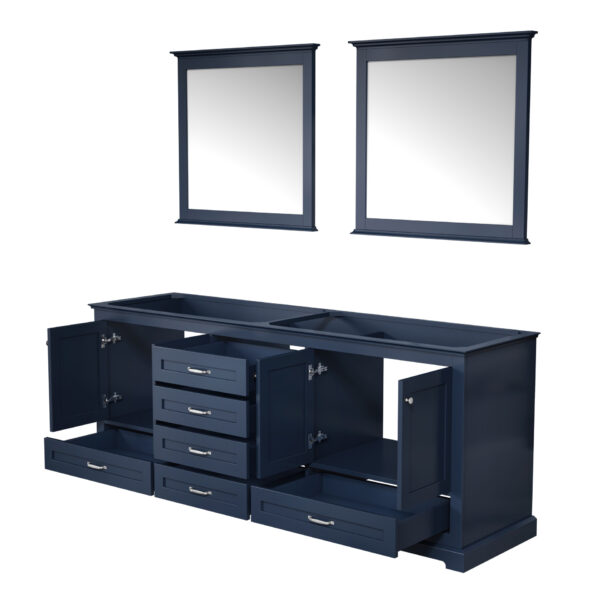 Dukes 80 in. W x 22 in. D Navy Blue Double Bath Vanity and 30 in. Mirrors