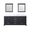 Dukes 80 in. W x 22 in. D Espresso Double Bath Vanity, Carrara Marble Top, and 30 in. Mirrors