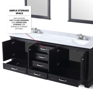 Dukes 80 in. W x 22 in. D Espresso Double Bath Vanity and 30 in. Mirrors