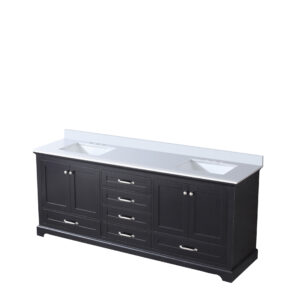 Dukes 80 in. W x 22 in. D Espresso Double Bath Vanity and Cultured Marble Top