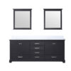 Dukes 80 in. W x 22 in. D Espresso Double Bath Vanity, Cultured Marble Top, and 30 in. Mirrors