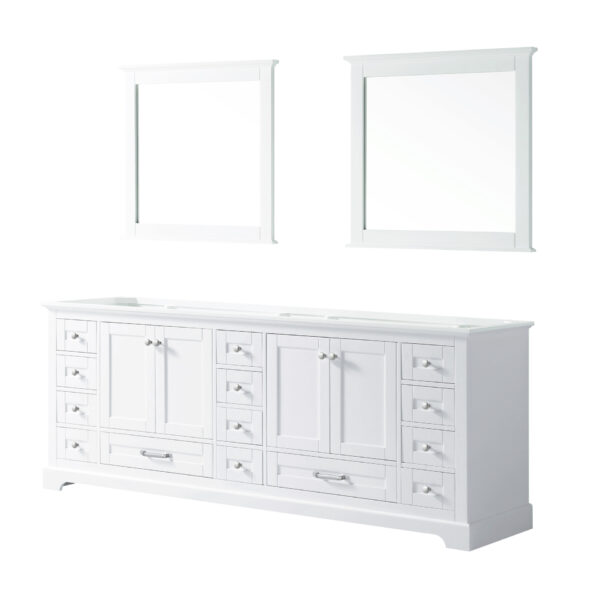 Dukes 84 in. W x 22 in. D White Double Bath Vanity and 34 in. Mirrors