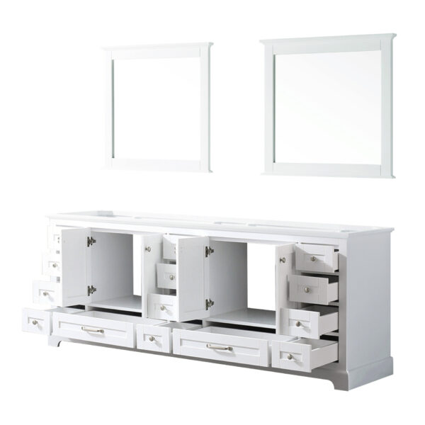 Dukes 84 in. W x 22 in. D White Double Bath Vanity and 34 in. Mirrors