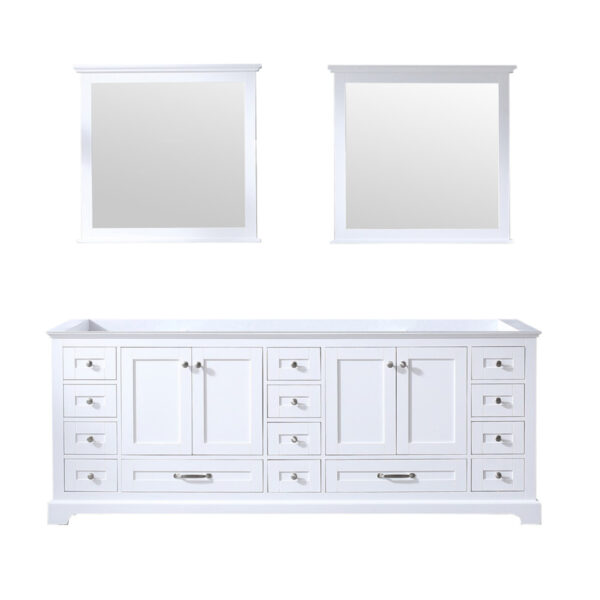 Dukes 84 in. W x 22 in. D White Double Bath Vanity and 34 in. Mirrors