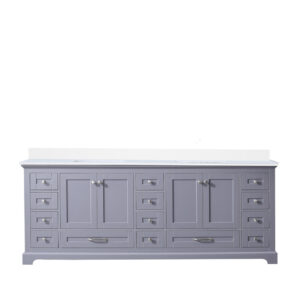 Dukes 84 in. W x 22 in. D Dark Grey Double Bath Vanity and Cultured Marble Top