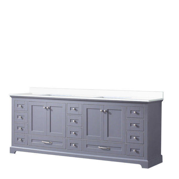 Dukes 84 in. W x 22 in. D Dark Grey Double Bath Vanity and Cultured Marble Top