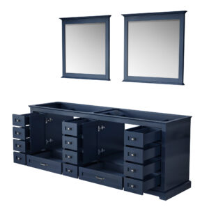 Dukes 84 in. W x 22 in. D Navy Blue Double Bath Vanity and 34 in. Mirrors