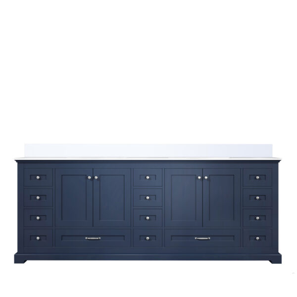 Dukes 84 in. W x 22 in. D Navy Blue Double Bath Vanity and Cultured Marble Top