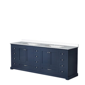 Dukes 84 in. W x 22 in. D Navy Blue Double Bath Vanity and Cultured Marble Top