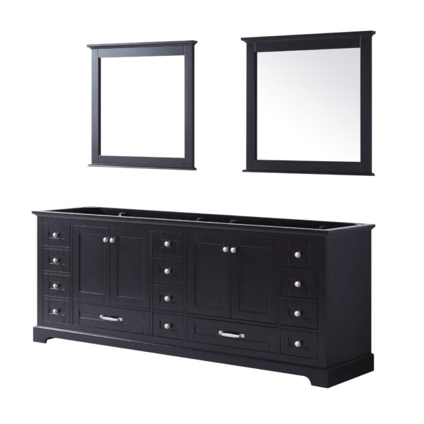 Dukes 84 in. W x 22 in. D Espresso Double Bath Vanity and 34 in. Mirrors