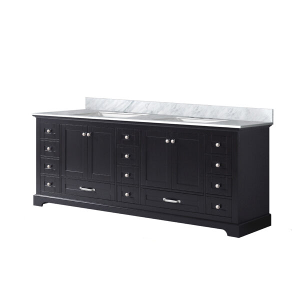 Dukes 84 in. W x 22 in. D Espresso Double Bath Vanity and Carrara Marble Top