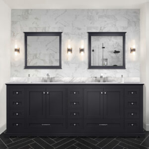 Dukes 84 in. W x 22 in. D Espresso Double Bath Vanity and 34 in. Mirrors