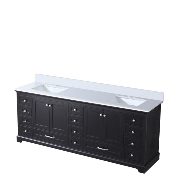 Dukes 84 in. W x 22 in. D Espresso Double Bath Vanity and Cultured Marble Top