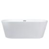 Melina 63 in White Freestanding Acrylic Flatbottom Soaking Bathtub with Chrome Hardware