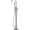 Lago Single Handle Freestanding Floor Mount Tub Faucet Bathtub Filler with Hand Shower in Brushed Nickel