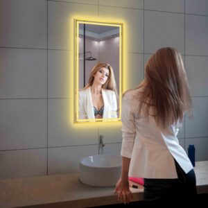 Blossom Stellar - 18" LED Mirror Brush Gold Frame