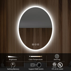 Blossom Oval - 20'' LED Mirror Frosted Side