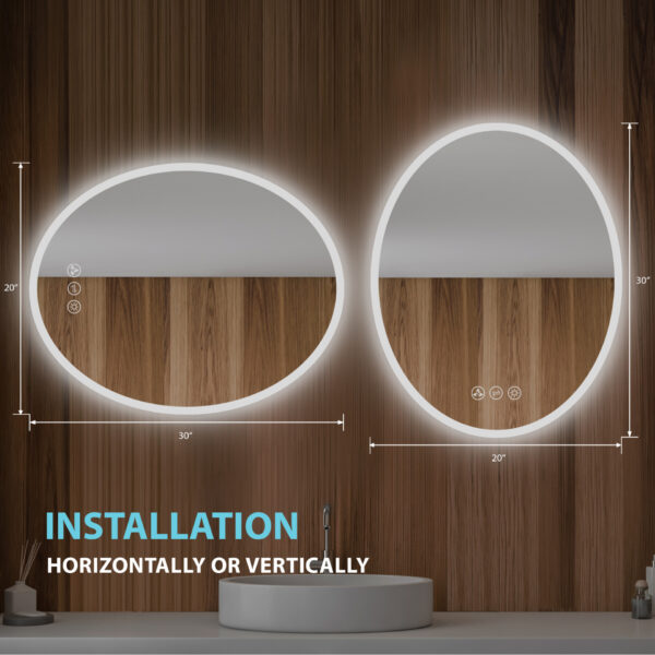 Blossom Oval - 20'' LED Mirror Frosted Side