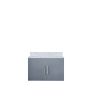 Geneva 30 in. W x 22 in. D Dark Grey Bath Vanity and Carrara Marble Top