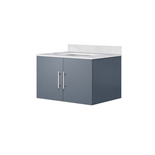 Geneva 30 in. W x 22 in. D Dark Grey Bath Vanity and Carrara Marble Top